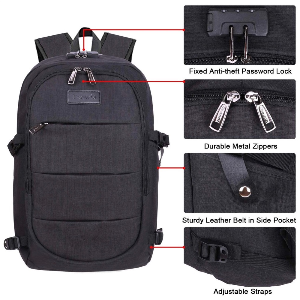 Travel Laptop Backpack Water Resistant Anti-Theft - Picture 6 of 8